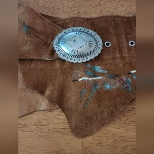 EUC! LEW MAGRAM "Shirtmaker To The Stars"VINTAGE ARTISAN LEATHER WRAP BELT-SMALL